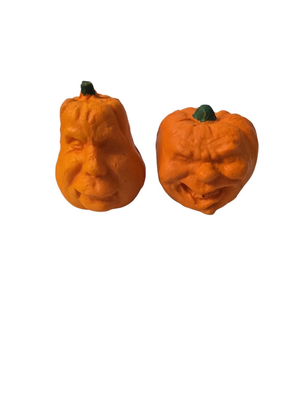 Vtg Todd Masters? Foam Pumpkin Head Pencil Toppers  Halloween Decor Set of 2